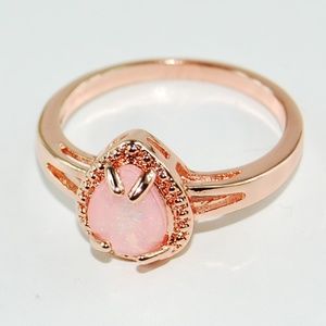 Rose Gold Pink Fire Opal, Size 9